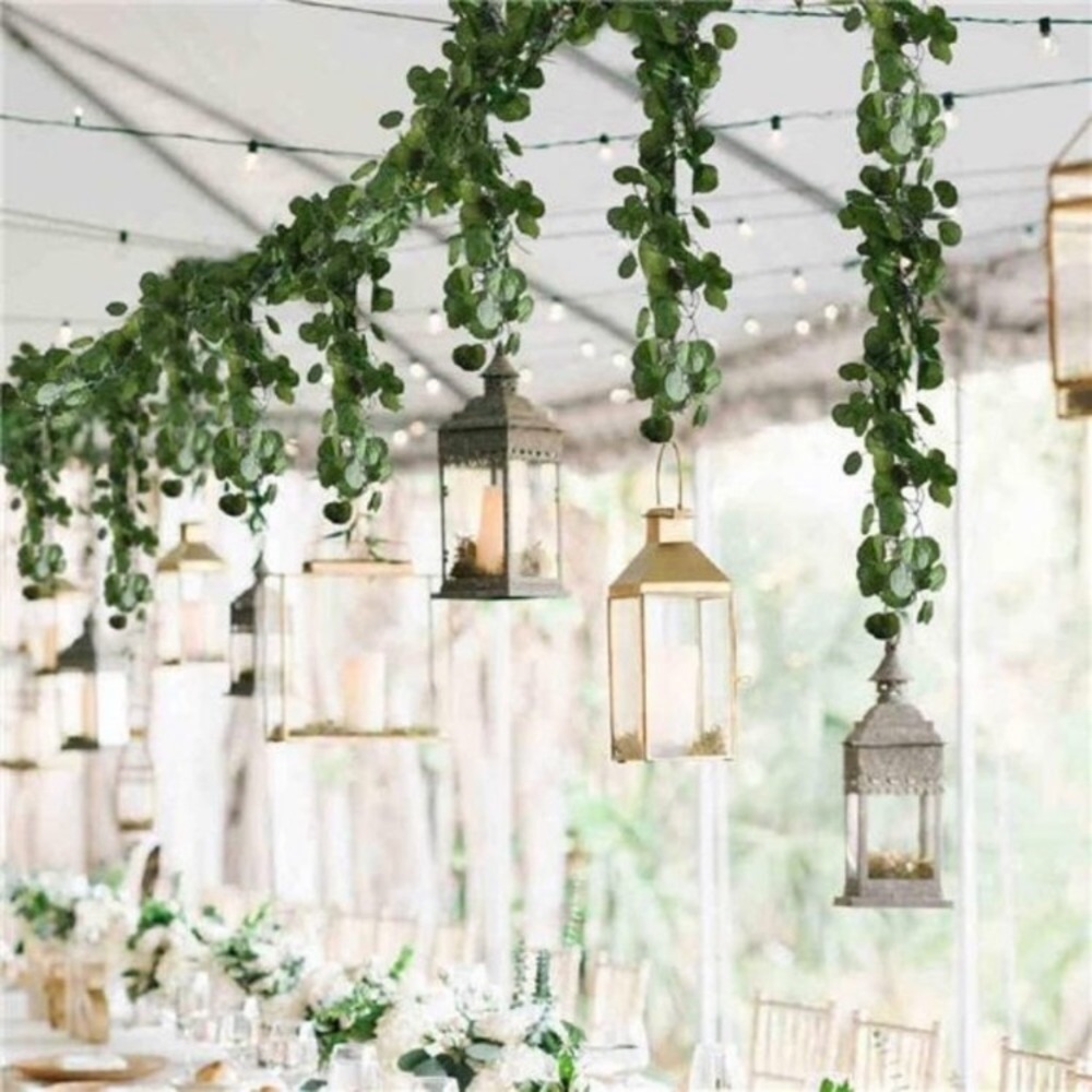 12 Pack 84 Feet Artificial Fake Hanging Vines Plant Faux Silk Green Leaf Garland